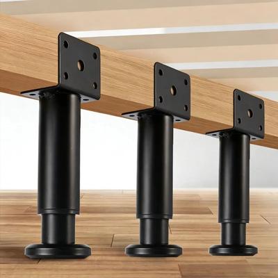 4PCS No-Drill Furniture Leg Extenders, Non-Slip Floor Protector Feet, Adjustable Height Support for TV Stand, Cabinet&Nightstand