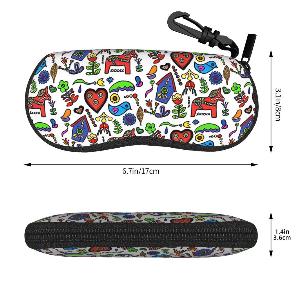 Colorful Running Horses Glasses Case Girls Lightweight Accessories Eyewear Box Cute Glasses Box