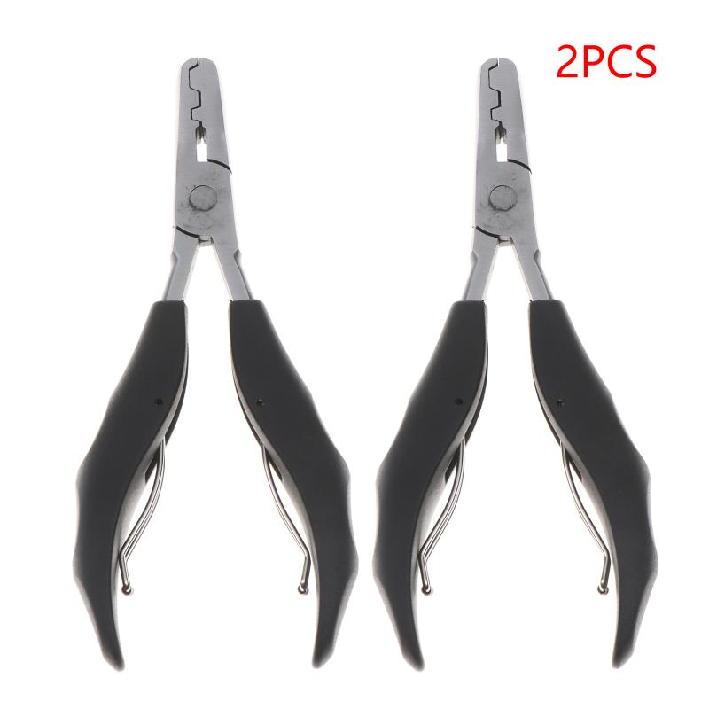 1 Pcs Black Handle Plier With Flat Grooves 3Mm And 5Mm Grooves Pre-Bonded Hair Extension Clamp