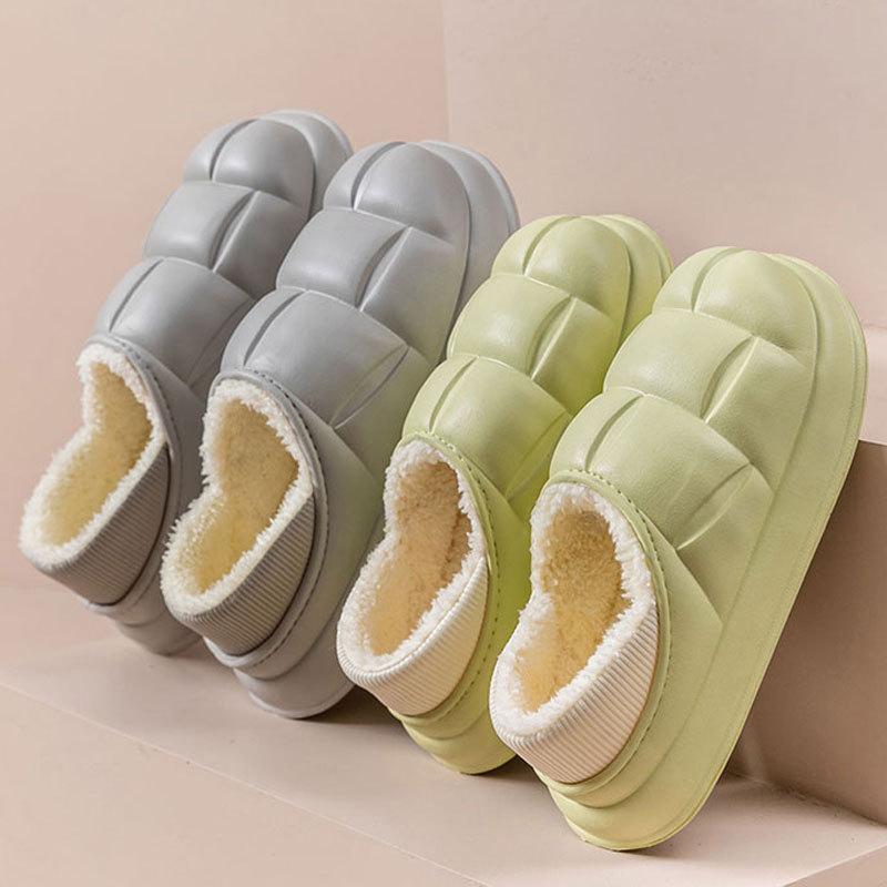 Fashion Thickened Short Plush Women's Boots Eva Waterproof Non-Slip Snow Boots Comfortable Soft-Soled Solid Color Womens Home Shoes