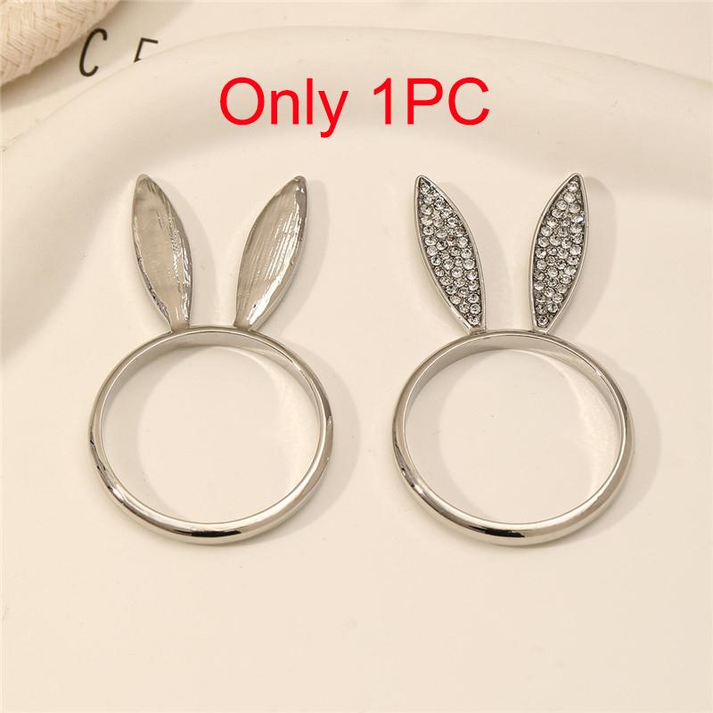 1/6 szt. Pierścienie na serwetki z króliczymi uszami, pierścienie-klamry na serwetki z głową królika, na Święta Wielkanocne, wesele, przyjęcie, dekoracja stołu jadalnego