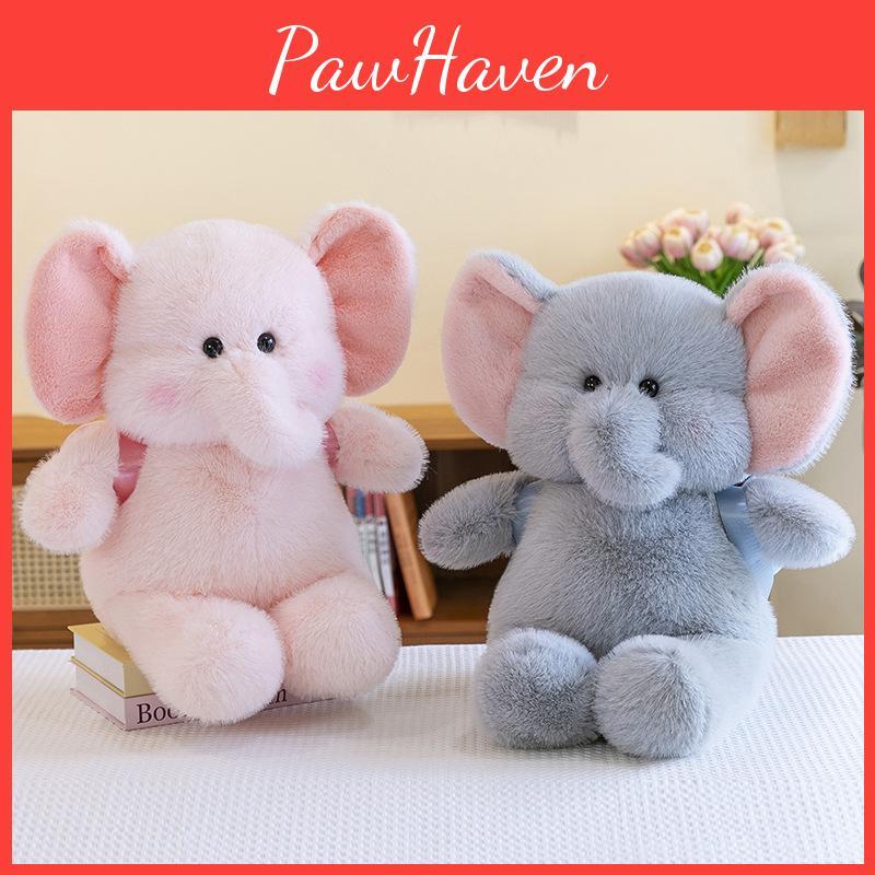 Adorable Pink And Gray Elephant Plush Pillow For Kids And Girls Perfect Gift