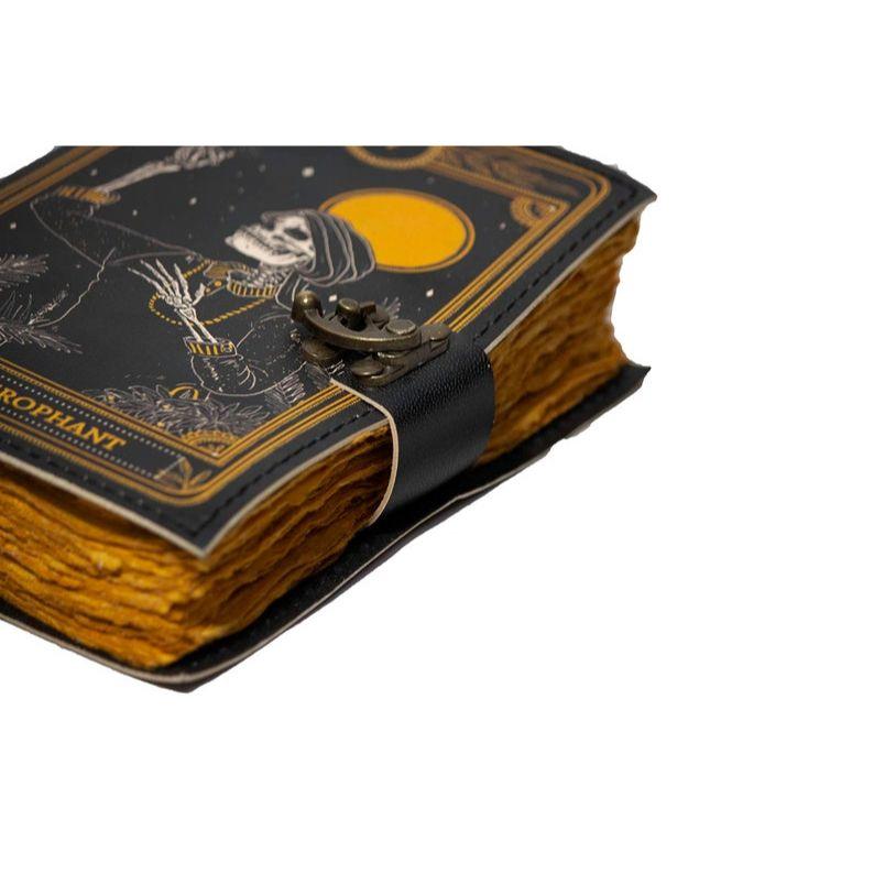 Blank Spell Book of Shadows leather journal Lock Clasp Antique Handmade Vintage Paper Leather Bound Journal Travel Notebook for Writing 7x5"