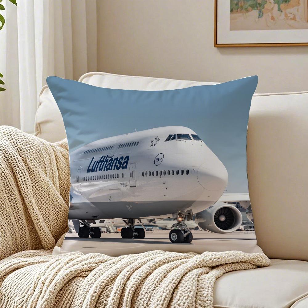 lLufthansa Aviation Themed Cushion Cover Pillowcase Antidustmite Living Room Sofa Decor Cushion Room