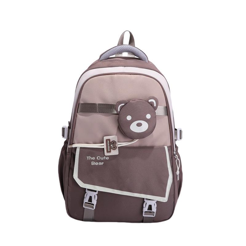 Backpack Female Student Schoolbag Large Capacity Junior High School High School Lightweight Contrasting Color Backpack Fashion