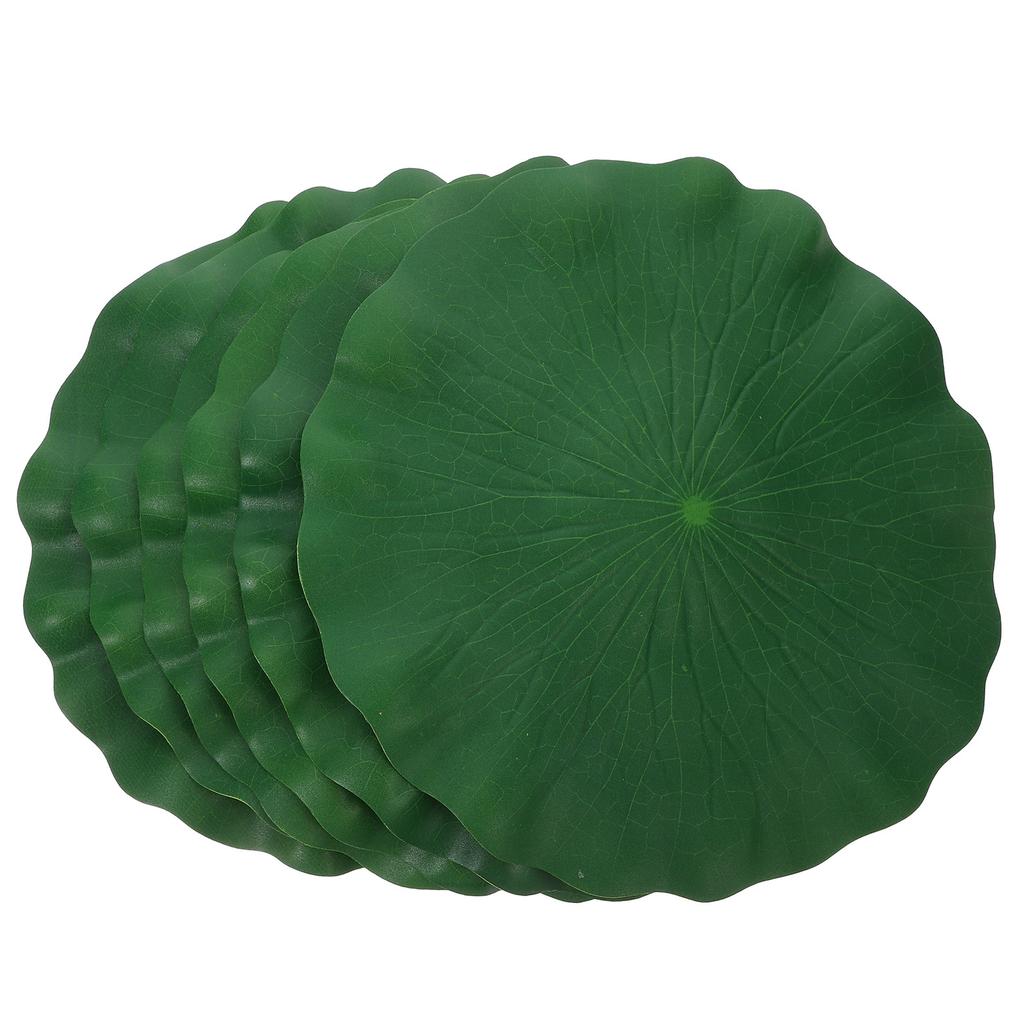 6Pcs Simulation Lotus Leaves Artificial Floating Green 28Cm Aquarium Fish Tank Pond Decoration Floating Plants Ornaments