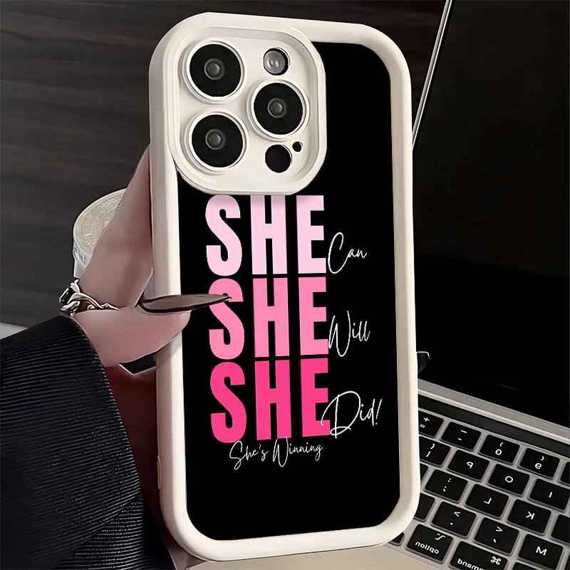 Phone Case for iPhone 17 Air 16E 15 16 Pro Max Girl Boss Lady Pink Cover 14 Plus 13 12 Mini Soft Shell Silicone Fundas