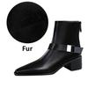 Bigtree Spring Pointed Toe Square High Heels Women Ankle Boots Design Style Fold Belt Buckle Short Booties Shoes Platform Boots