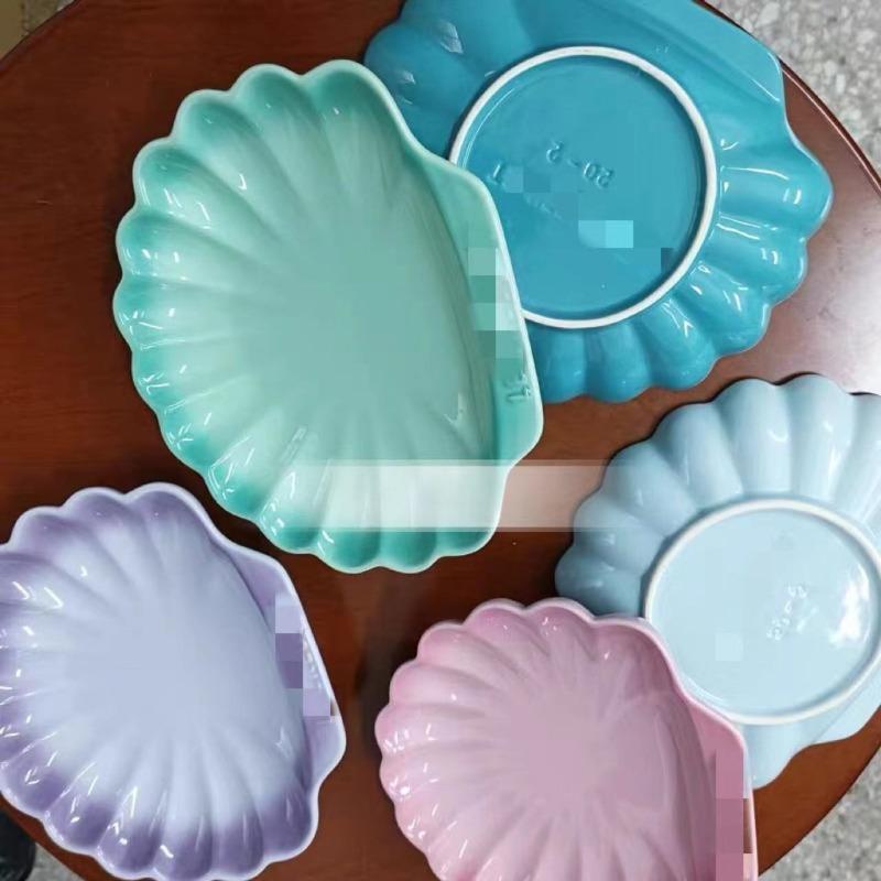 Talerz w kształcie muszli, seria French Color Ocean, porcelana kamionkowa, przybory kuchenne do gospodarstwa domowego, restauracja, zastawa stołowa