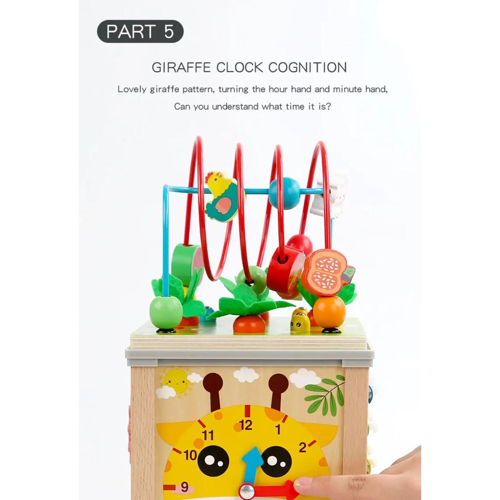Montessori Wooden Children's Toys Multifunction Beaded Treasure Box Preschool Baby Building Blocks Early Education Kids Toys
