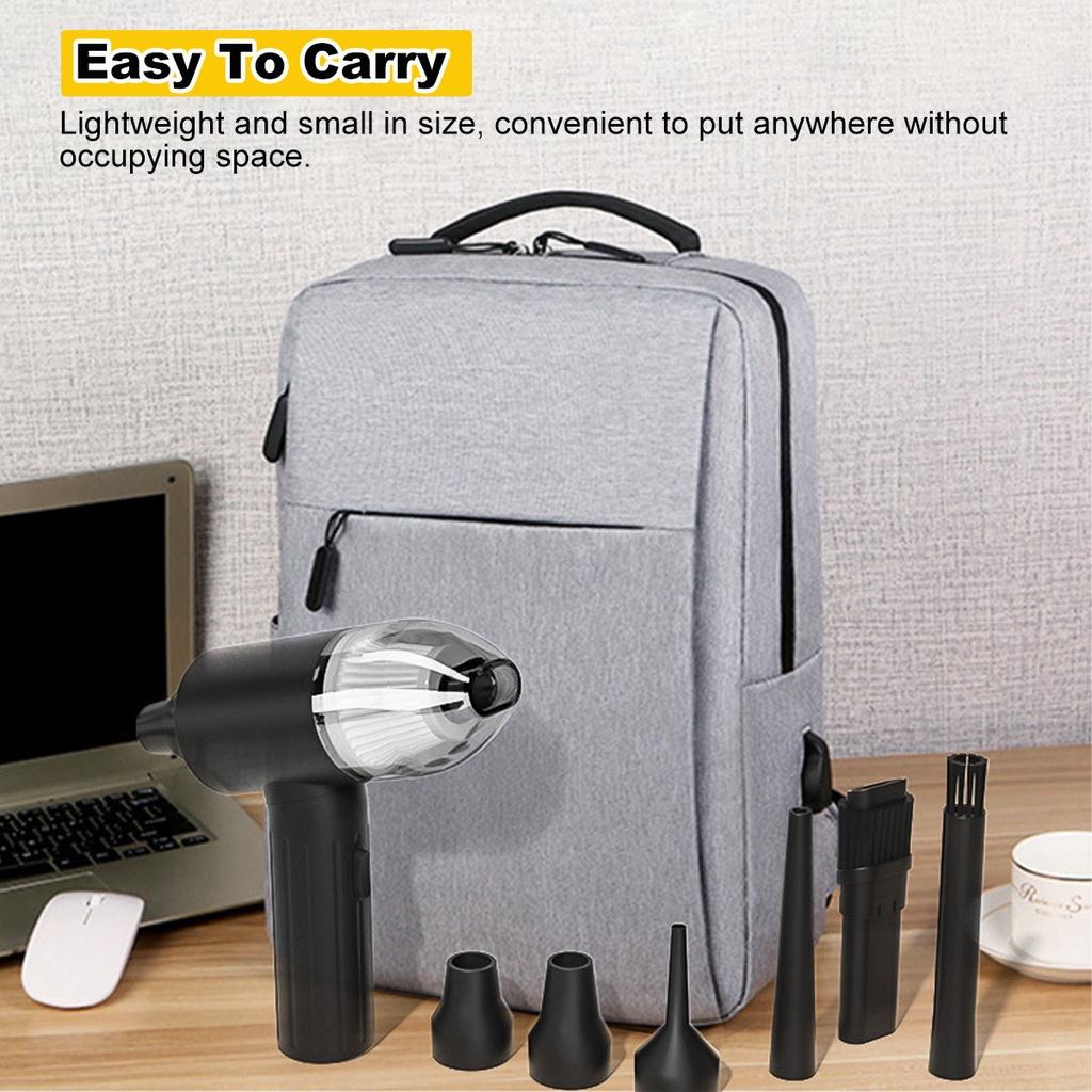 2-in-1 Cordless Car Vacuum Cleaner Compressed Air Duster Portable Electric Air Blower for Keyboard Computer Seat Device Cleaners