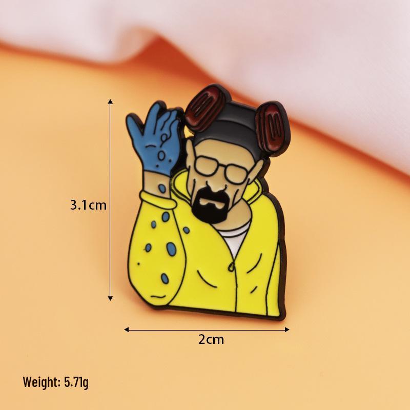 Çizgi Film Filminden Esinlenen Breaking Bad Gaz Maskesi Altın Broş