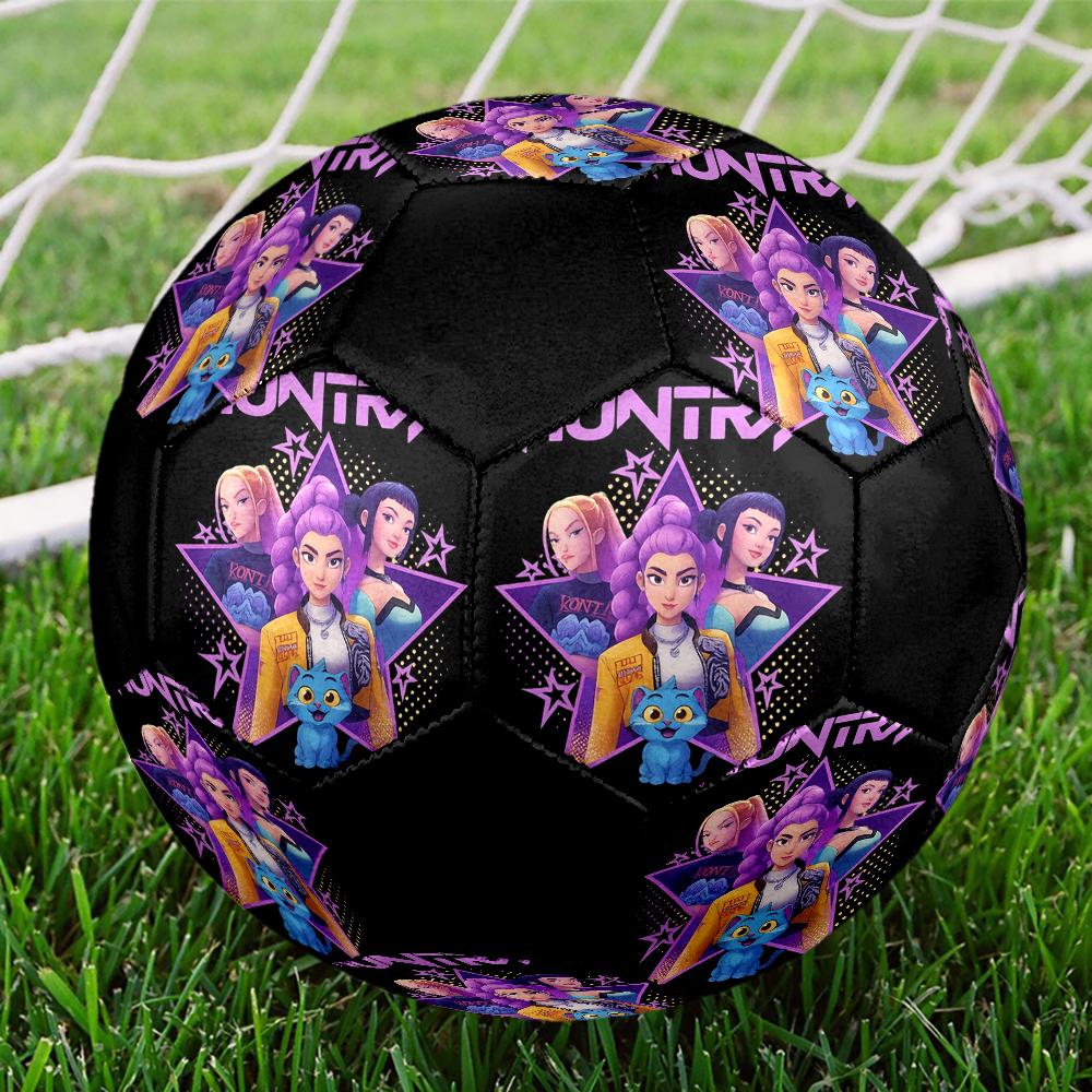 KPop Demon Hunters Theme Size 5 Soccer Ball, Suitable for Both Indoor and Outdoor Matches, a Gift Suitable for Everyone.