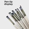Dual-Color Nylon Hair Brush Set: 10 Pearl White Brushes for Watercolor & Oil Painting