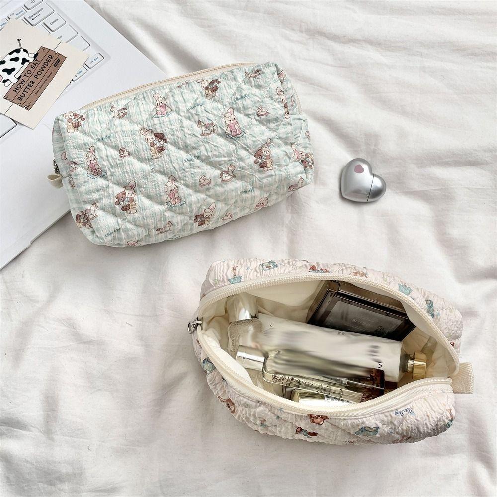 Korean Style Zipper Stationery Bag Portable Cosmetic Bag Cute Bubble Cloth Coin Purse Girls