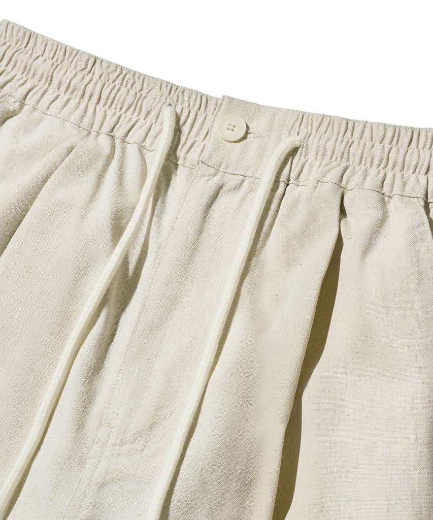 FILLUMINATE One-Pleat Curved Linen Pants - Natural