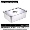 Deepened Stainless Steel Square Basin with Oil Draining Rack & Lid