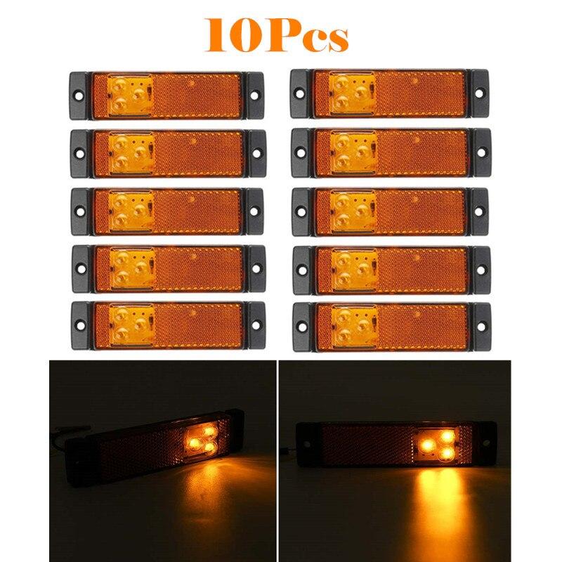 10x 12V 24V 3-LED Automobil Boční obrysová světla Vůle Směrovka Reflektor Brzdová světla Nákladní automobil Přívěs Karavan Nákladní automobil Dodávka