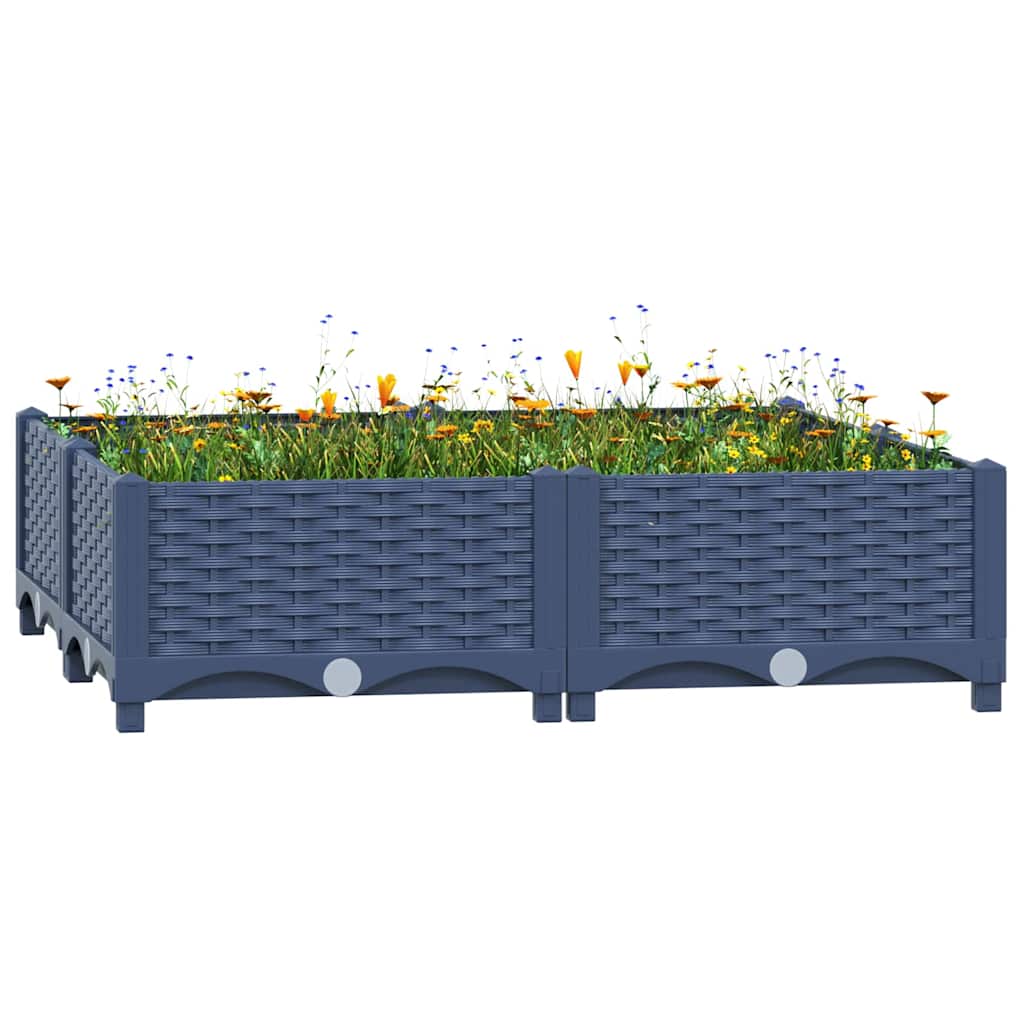 Raised Garden Bed 80x80x23 cm Polypropylene