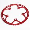 Folding Bike Square Bicycle Crank Crankset BCD130 Single Chainwheel Aluminum Alloy Crankset 45/47/53/56/58T (Red, 45T)