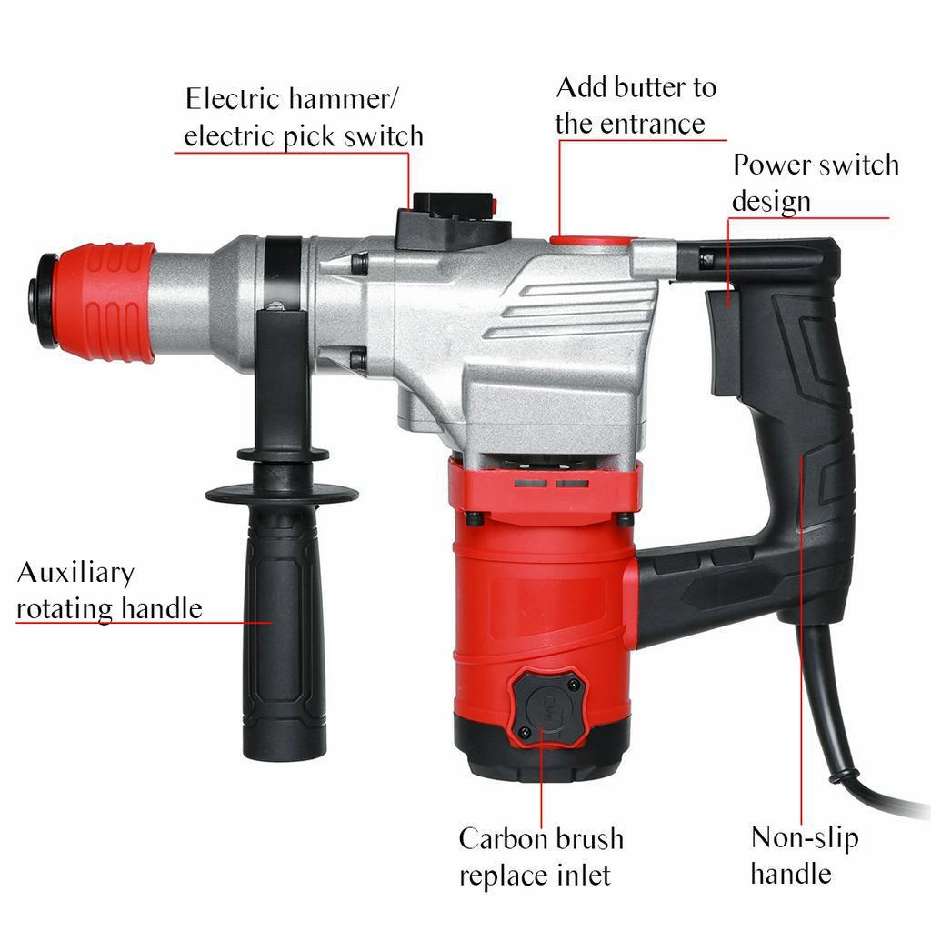 2000W Multifunction Electric Rotary Hammer Electric Hammer Impact Power Drill Tool Kits 33000BPM 220V Powerful Hammer