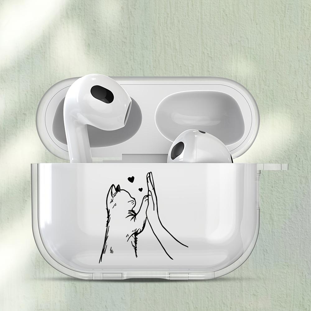 Fashionable and Creative Cat Pattern Suitable for Airpods 3 2 1 Pro 2 4 Pro3 Transparent Headphone Protective Case, Anti Drop