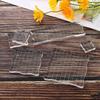 7 Pieces Clear Stamp Blocks, Acrylic Stamping Blocks Tools Set with Grid for Scrapbooking Crafts, C