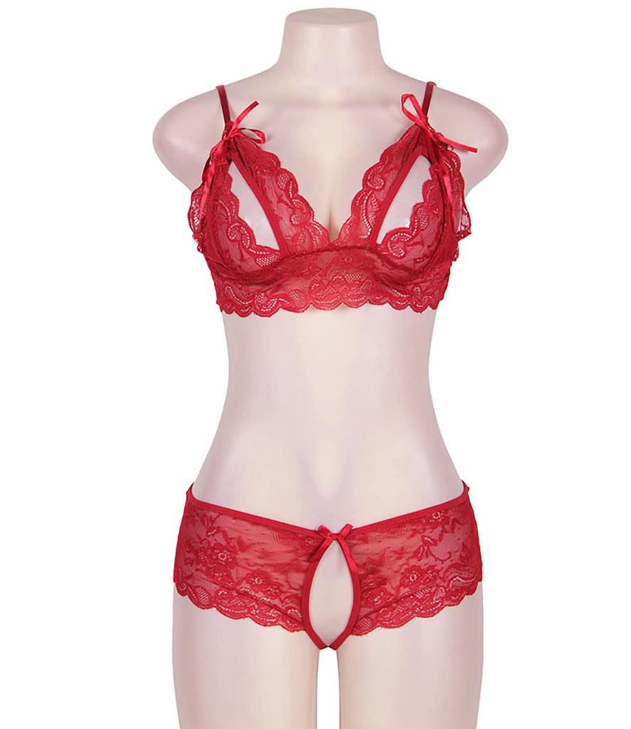 Sexy Extreme Sexy Lace Underwear Set Open Crotch Perspective Open Crotch Sexy Underwear [Wzhiming] Lingerie, Underwear, See-through & Women's Mesh,