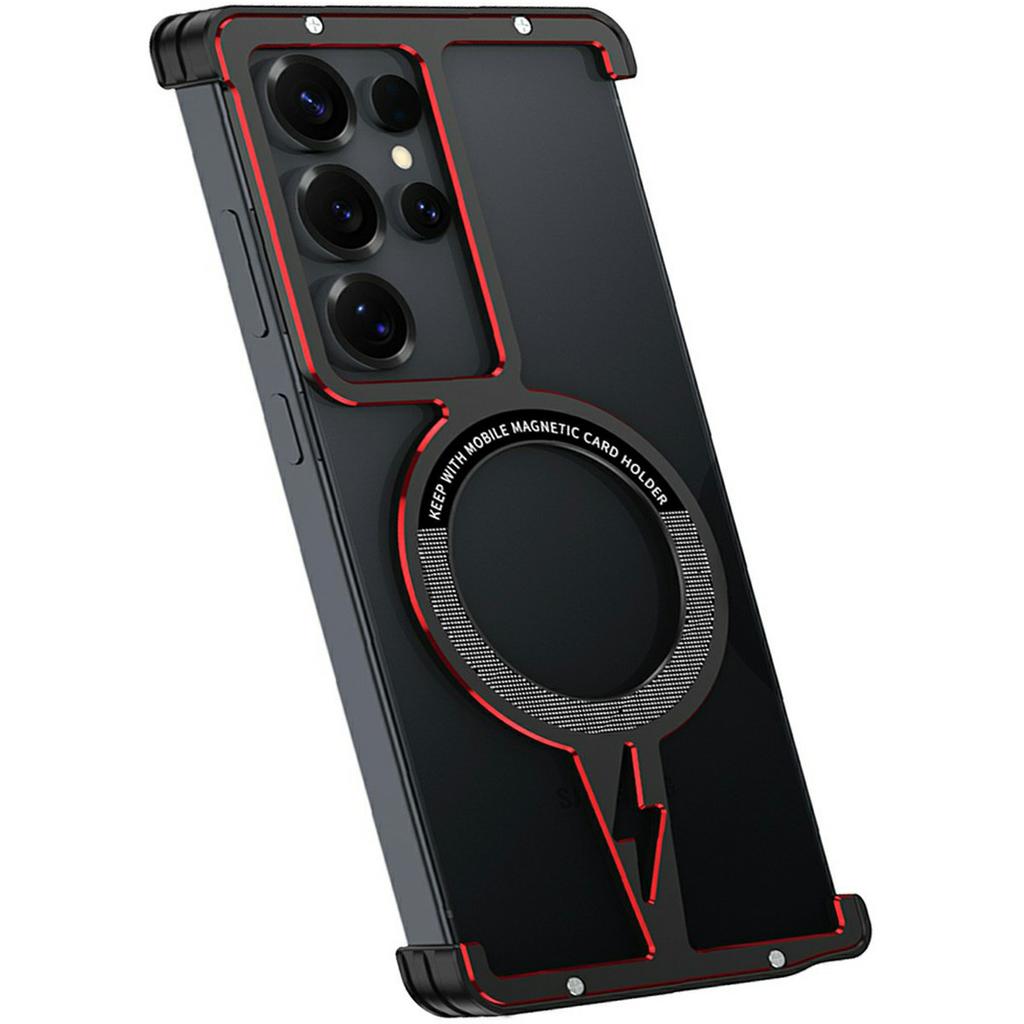 Für Samsung Galaxy S25 Ultra Magnetische Bumper Hülle Aluminiumlegierung Metall Rahmenloses Handyhülle