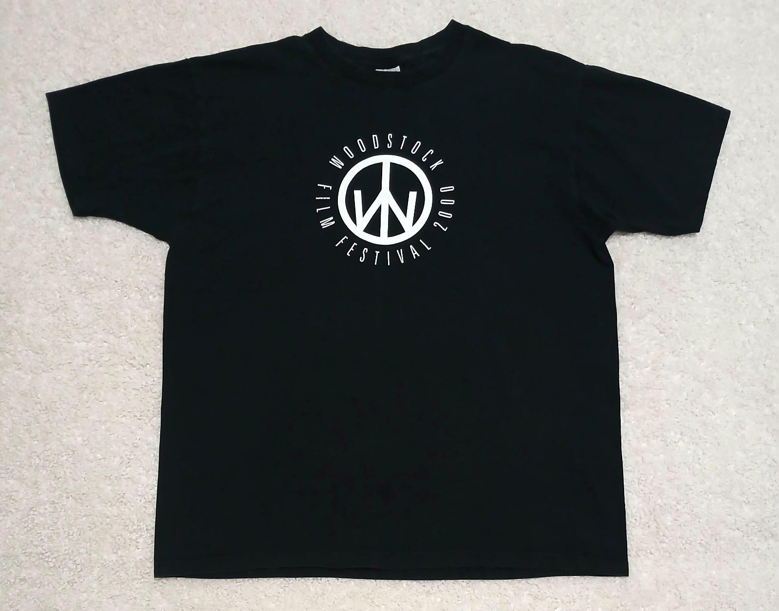 Vintage Woodstock Film Festival T Shirt XL Year 2000 Y2K Black Very Nice RARE L