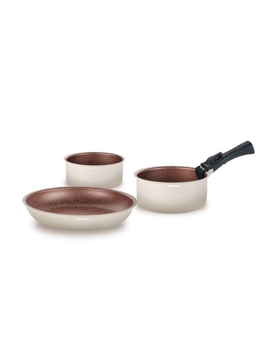 Batterie de cuisine Arthur Martin Batterie 18 pièces crème AM1453 CREME