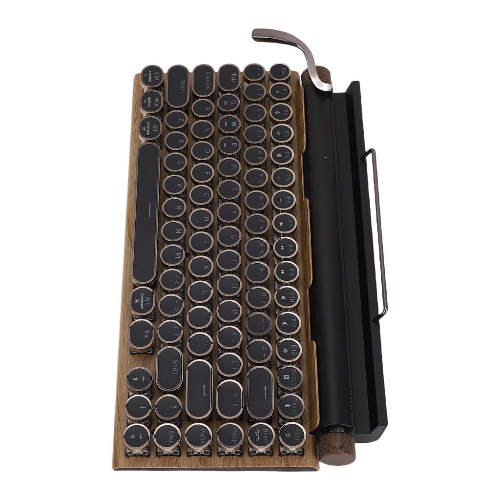 Mechanische Tastatur 83 Tasten Retro Verschleißfest Unterstützt Wireless 2000mA Einstellbare Helligkeit Retro Schreibmaschinentastatur