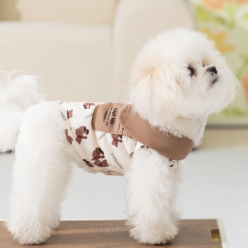 

Весенне-летняя дышащая жилетка с трехмерными ушками медведя, с принтом по всей поверхности, с косой застежкой, для собак средних и малых пород, кошек, домашней одежды XXL