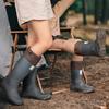 Mode Modische Herren- und Damen-Kurzarm-Regenschuhe Rutschfeste Regenstiefel Fleecegefüttert für Erwachsene Outdoor-Arbeitsschuhe