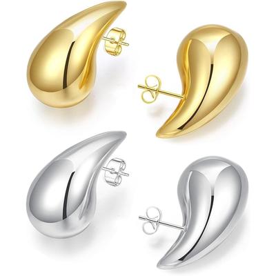 Ohrringe für Frauen Edelstahl Stilvolle Tropfenform Goldene Ohrringe für Frauen Mädchen Liebesohrringe Kombi Damenschmuck