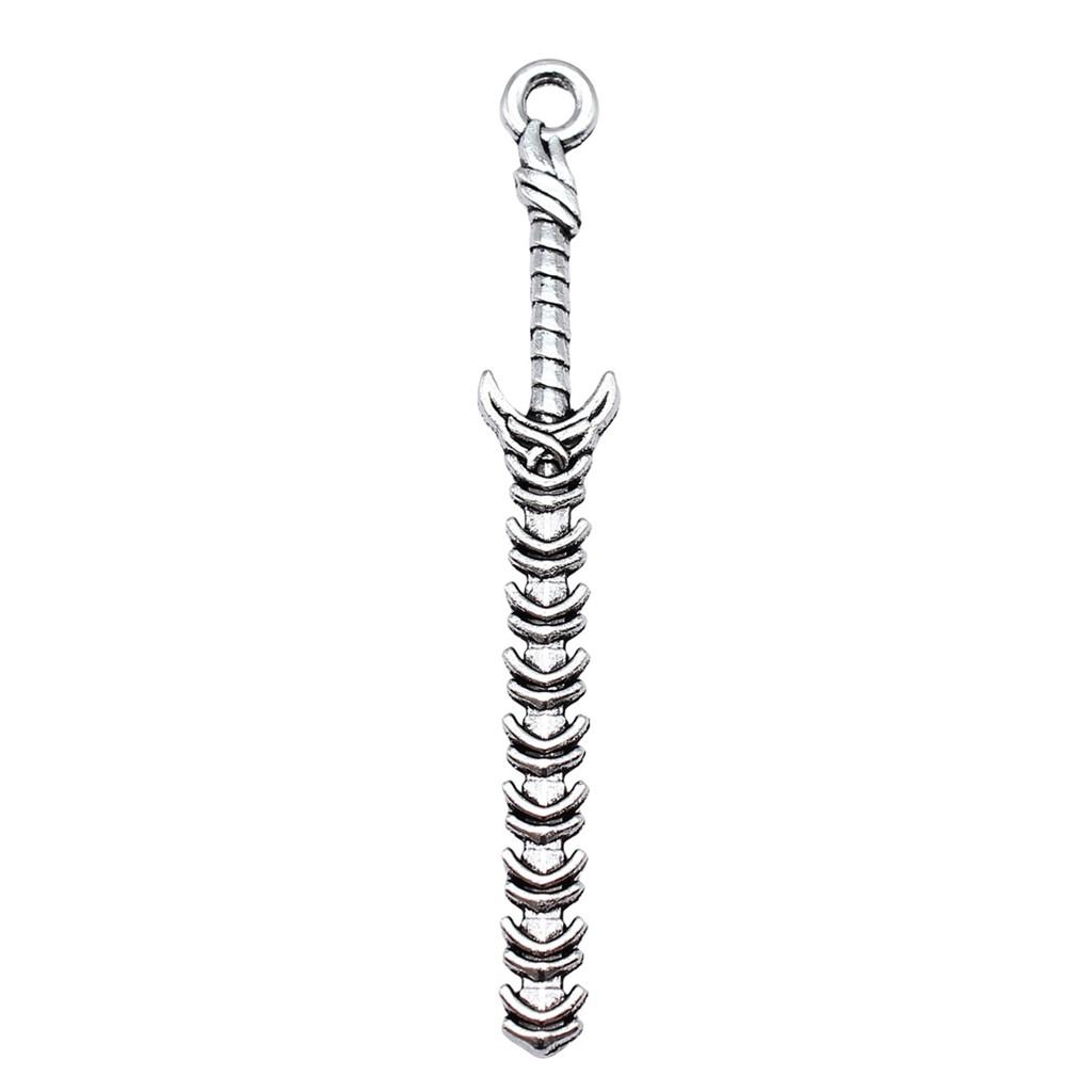 Anime Charms Multi Color Medieval Sword Pendants For Fantasy Warrior Themed Jewelry