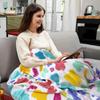 Colorful Spots Printed Blanket for Sofa Bed Travel Camping Living Room Office Conditioning Blanket for All Seasons Gifts