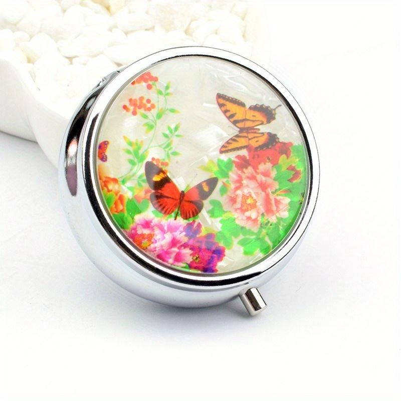 1PC Portable Travel Essential Pill Splitters Pill Case Container for Medicines Organizer Metal, Jewelry Box, Compartmentalized Storage