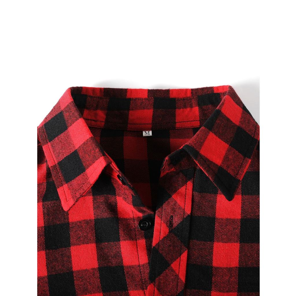 Spring and Autumn Men's Basic Checkered Men's Slim Fit Casual Shirt Men's Long Sleeved Jacket Cardigan