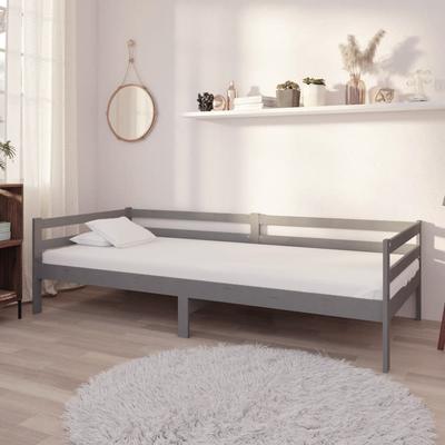 Vidaxl Daybed with Mattress, 90x200 Cm, Grey, Pine Wood