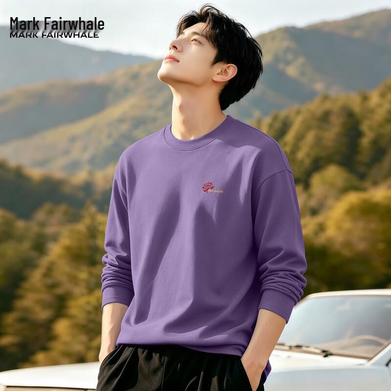 Mark Fairwhale Men's Long-Sleeve Pure Cotton Crewneck T-Shirt