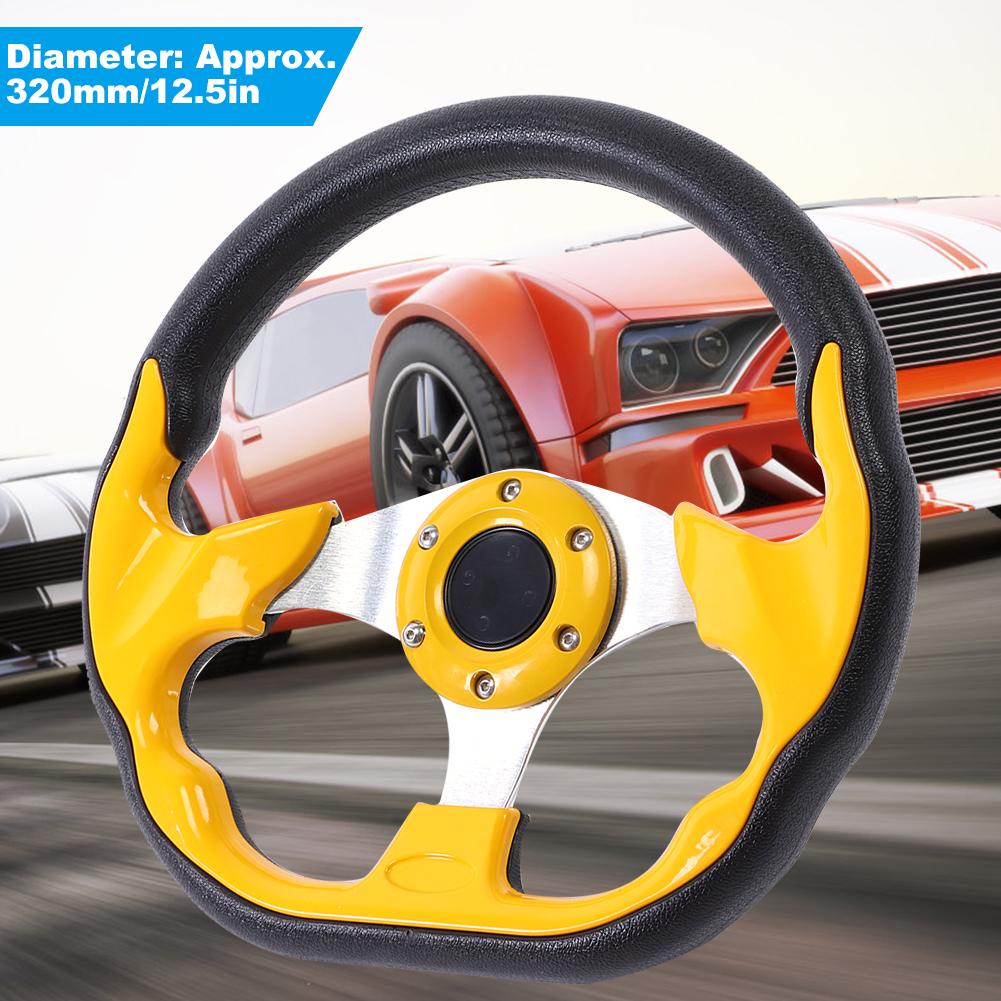 320mm12.5in Car Sport Steering Wheel with Horn Button Aluminum PVC Universal Accessory