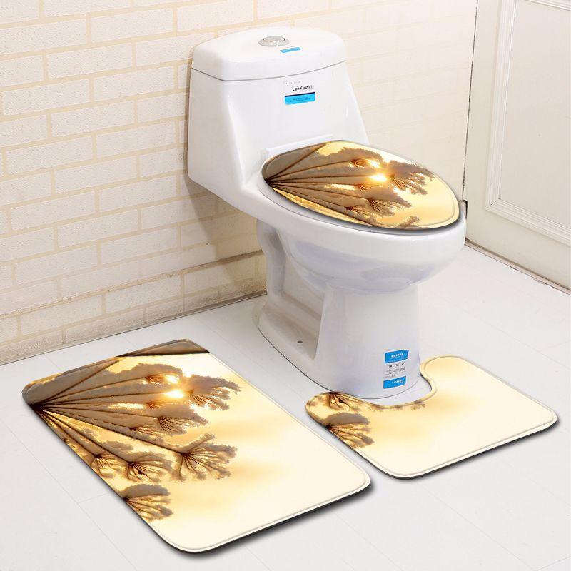 3D Snow Bathroom Toilet Three-Piece Floor Mat Door Mat Bathroom Carpet