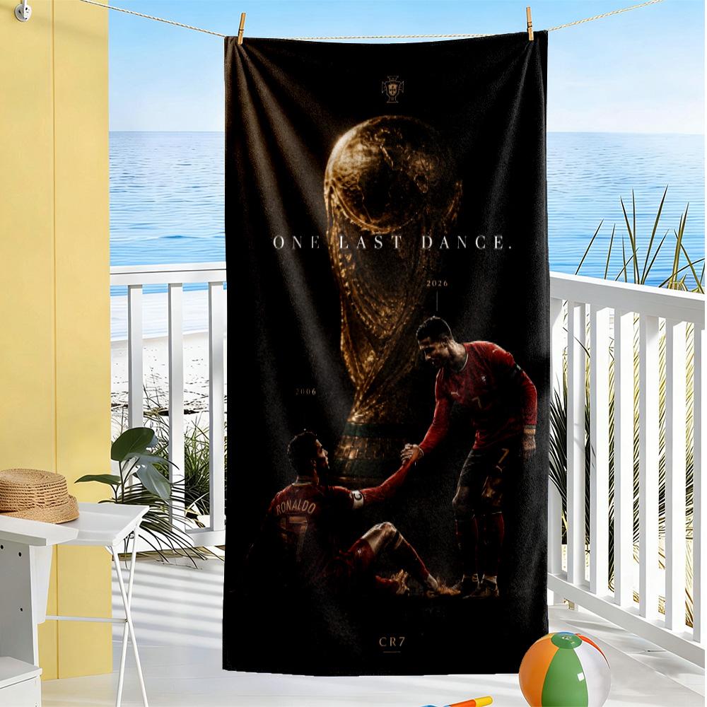 Ronaldo's Legacy Soccer Beach Towel Super Soft & Absorbent Comfortable Lightweight Portable for Swimming,Beach,Camping, Travel, Beach Accessories,Gym