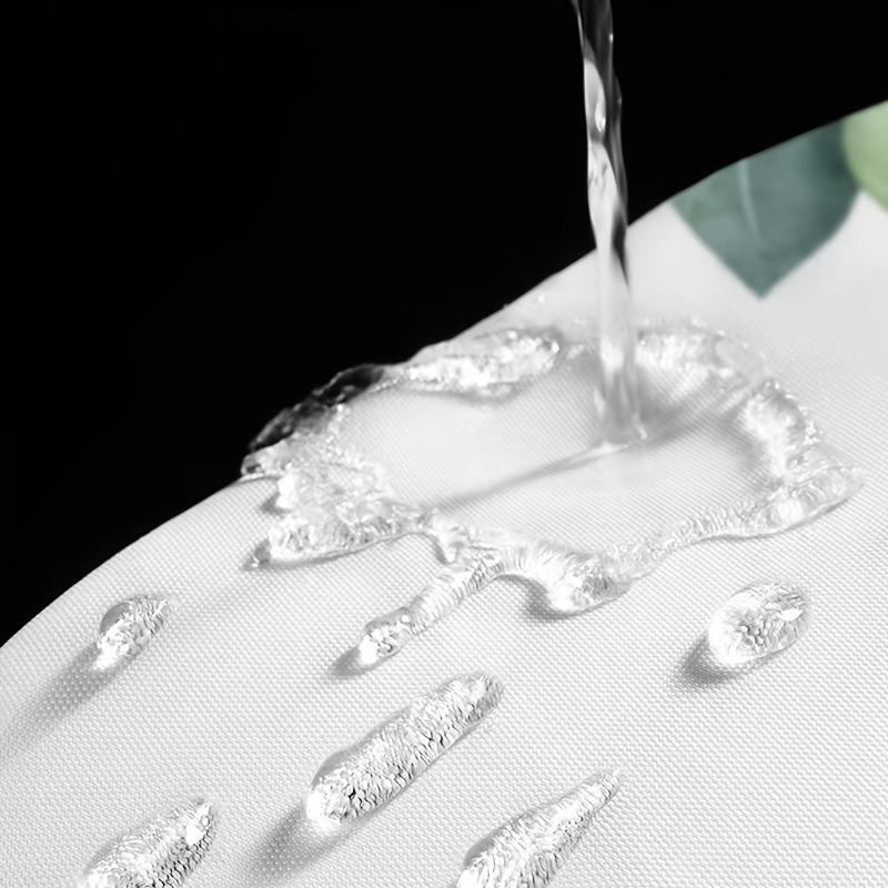 Small Leaf Shower Curtain Polyester - With Hooks Waterproof Mildew Proof Easy Install Washable