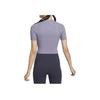 Nike Zenvy Ribbed Short Sleeve Crop Top with Quick-Dry Technology Women Tops Dawn-Deep-Purple FN7468-509