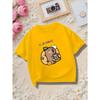 European Sizes Cute Capybara Cartoon Print T-Shirt - , Round Neck, Casual & Sporty Style for Boys and Girls, Spring/Summer Collection,