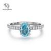 Mijing Jewelry S925 Silver Purple Diamond Oval Radiant Ring for Women