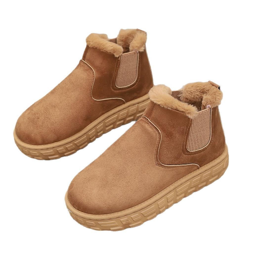 Damskie ocieplane śniegowce na platformie 2025 jesień i zima duży rozmiar handel zagraniczny dół gumka casualowe śniegowce