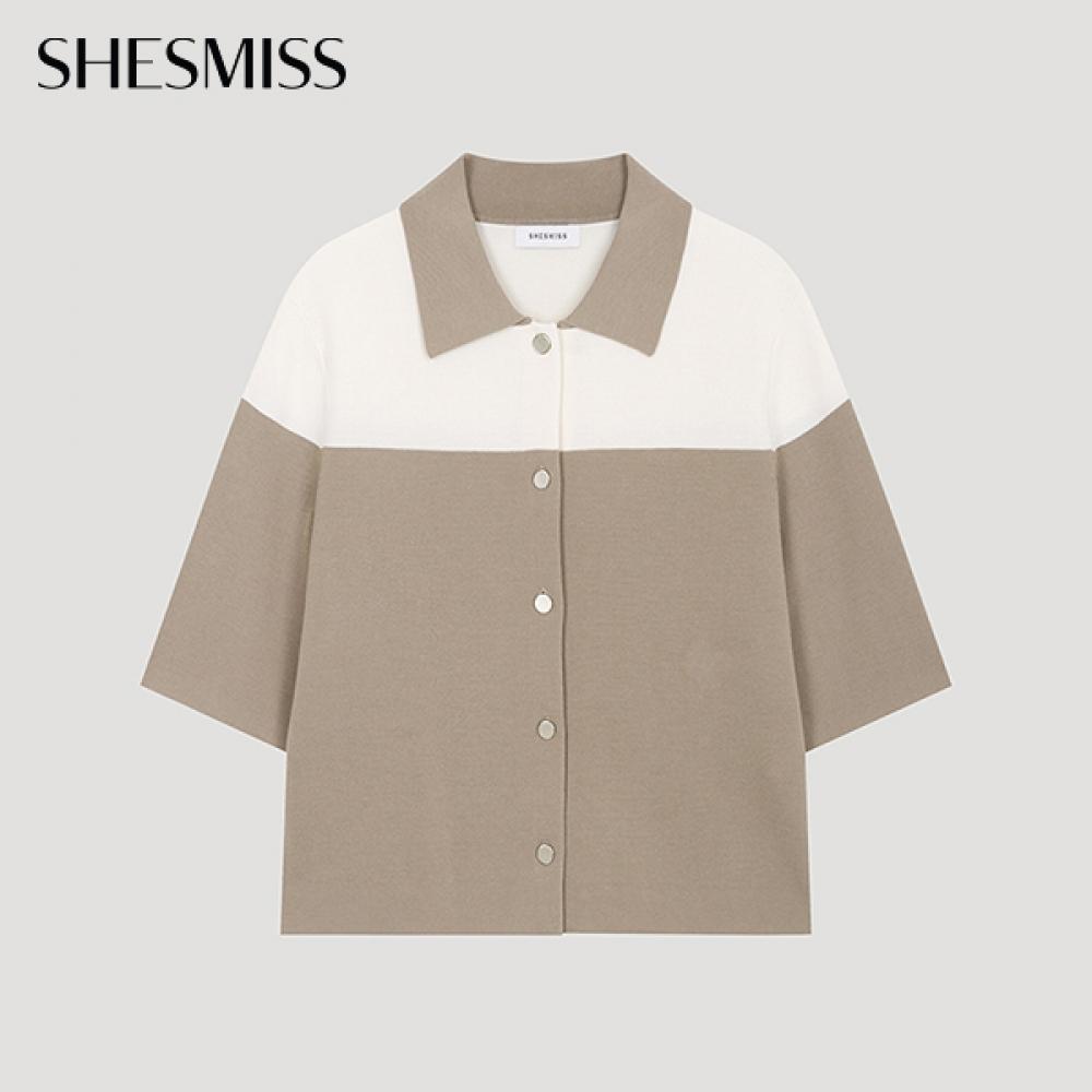 

She S miSS Color Block Collar Cardigan SSkcdo21020 Be beige/55